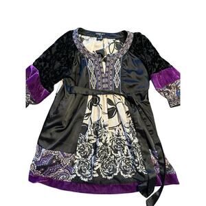 Neslay Paris Top Size S black/purple Goth Fairy Velvet Sleeve